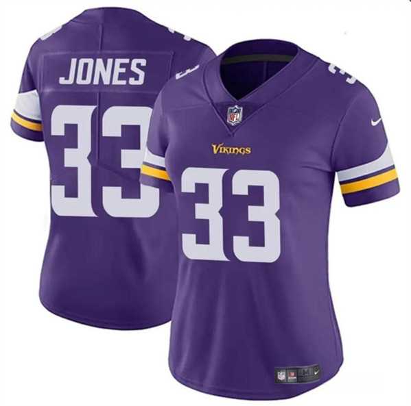 Womens Minnesota Vikings #33 Aaron Jones Purple Vapor Untouchable Limited Stitched Jersey Dzhi->women nfl jersey->Women Jersey